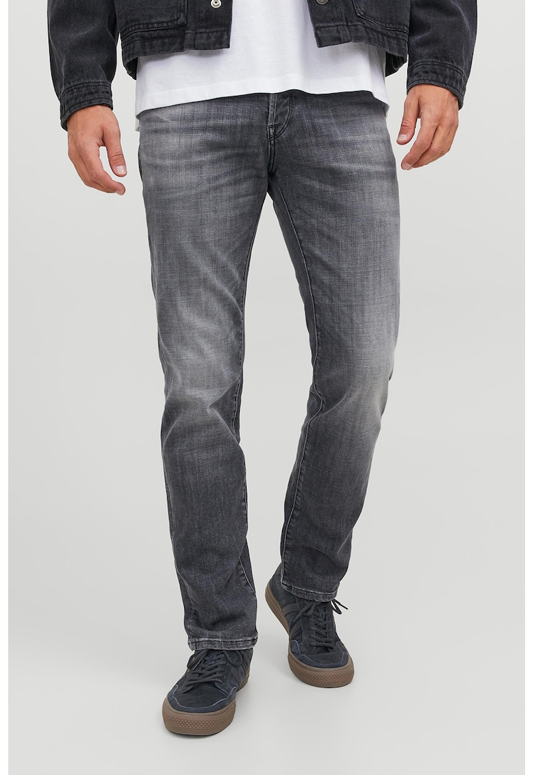 Blugi slim fit cu aspect decolorat Davis - Gri inchis