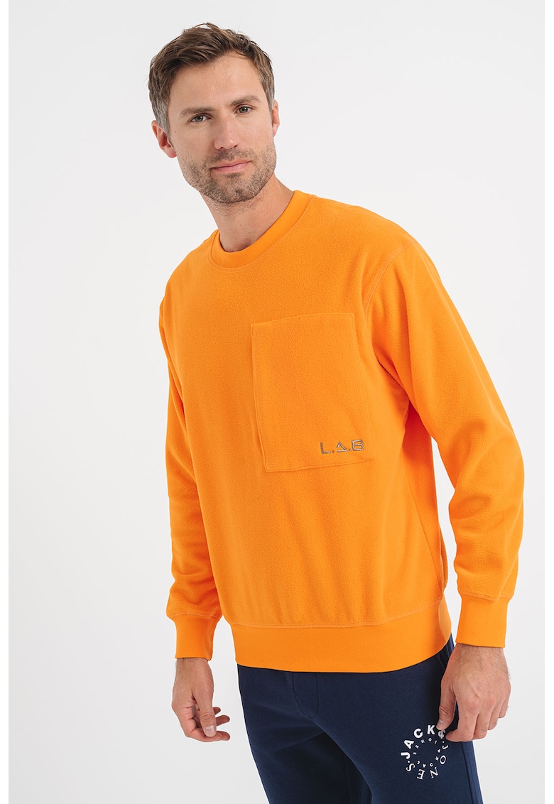 Bluza sport de material fleece cu buzunar pe piept Colab