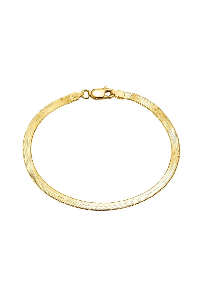 Bratara Snake for Men - Argint Italian Placat cu Aur - 18 cm