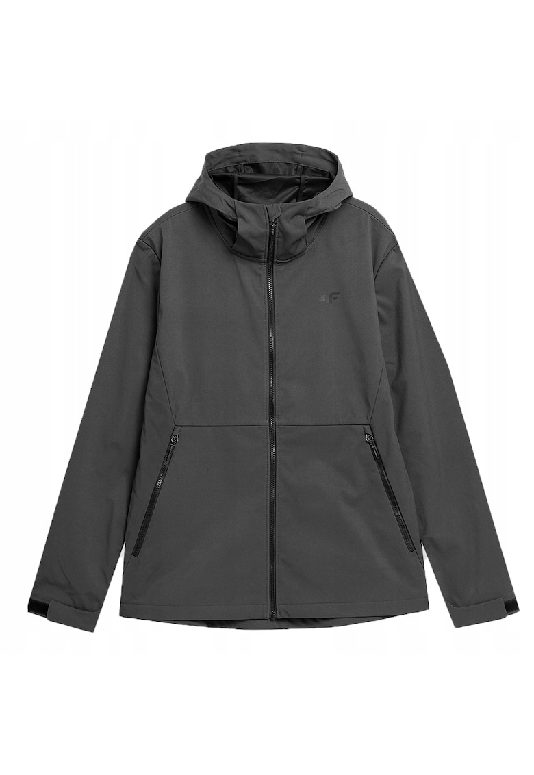 Jacheta cu gluga pentru barbati - poliester/elastan - gri