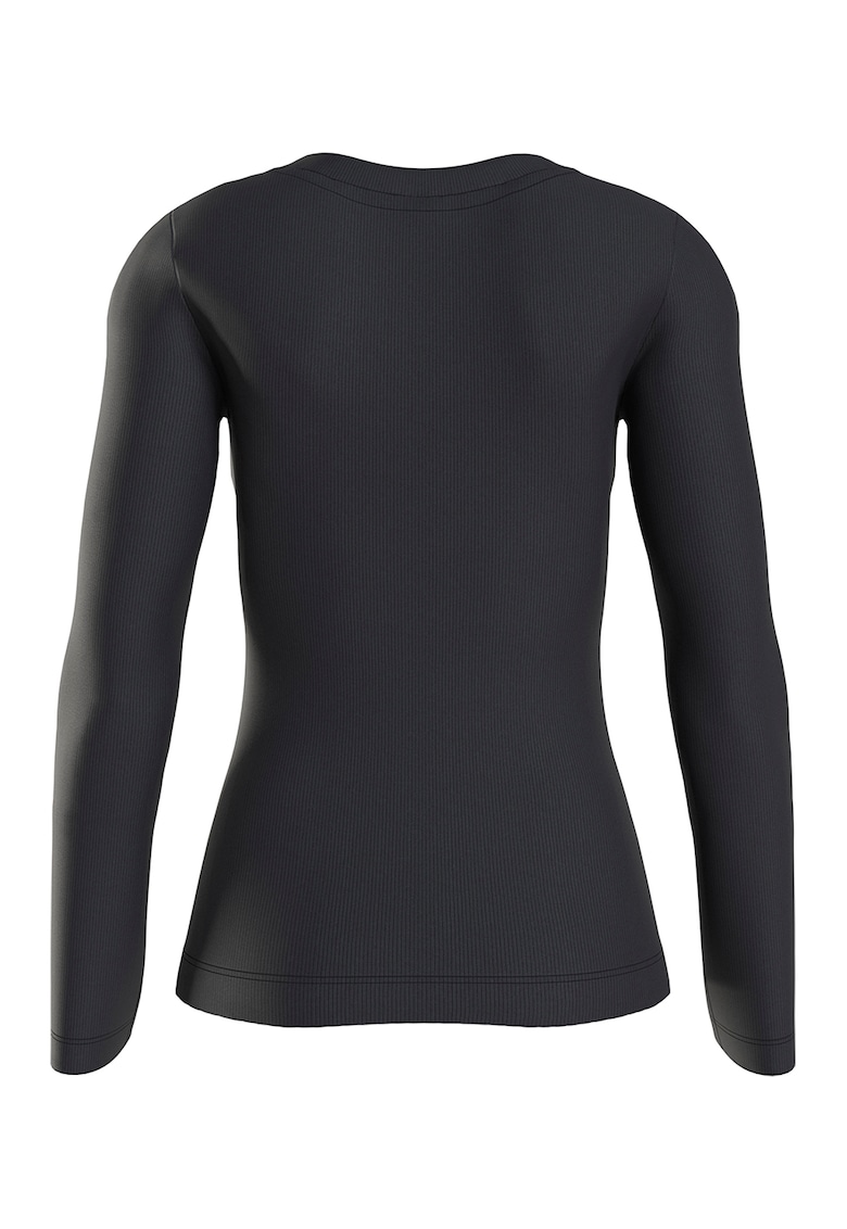 Bluza din amestec de bumbac organic cu decolteu in V