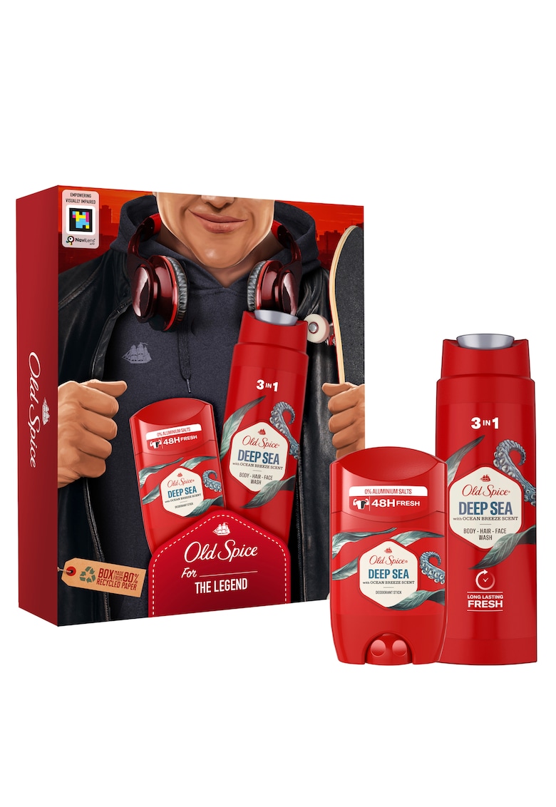 Set Cadou City Explorer: Gel de dus Deep Sea - 250 ml + Deodorant stick Deep Sea - 50 ml