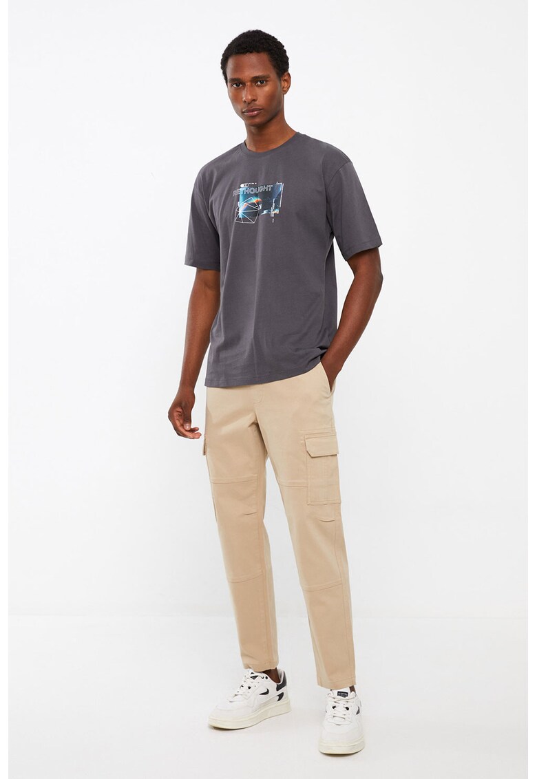 Pantaloni cargo slim fit cu snur