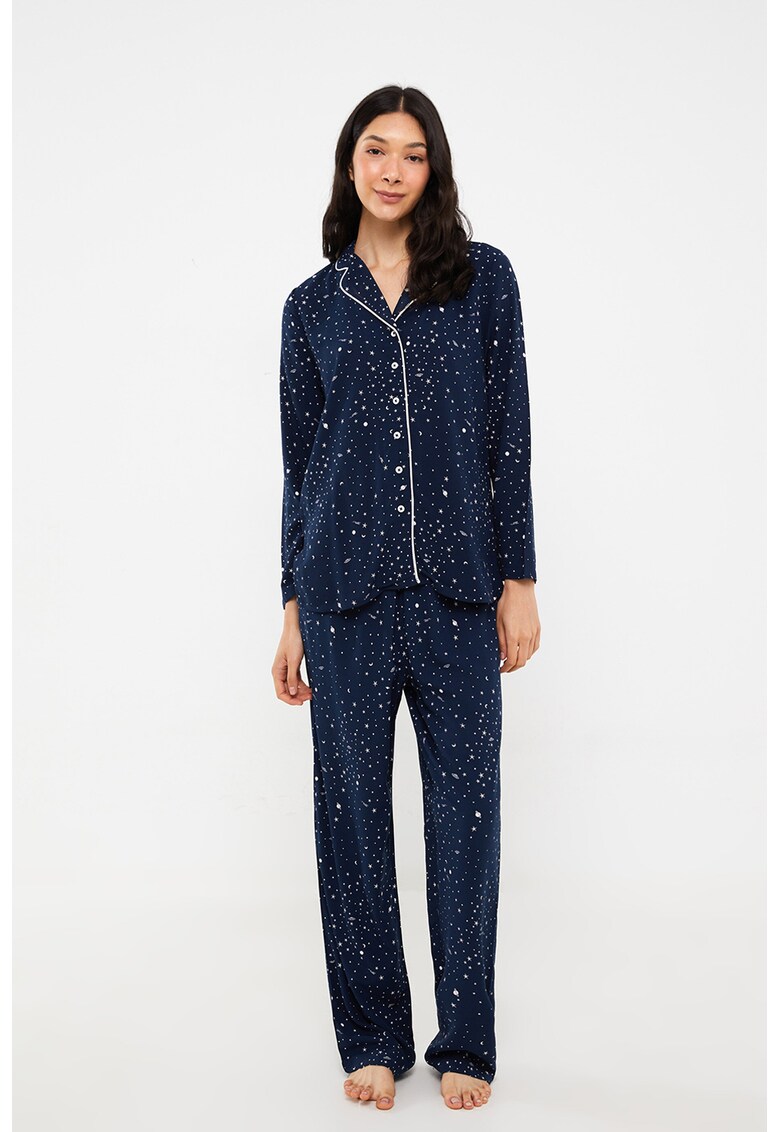 Pijama lejera cu imprimeu cu stele