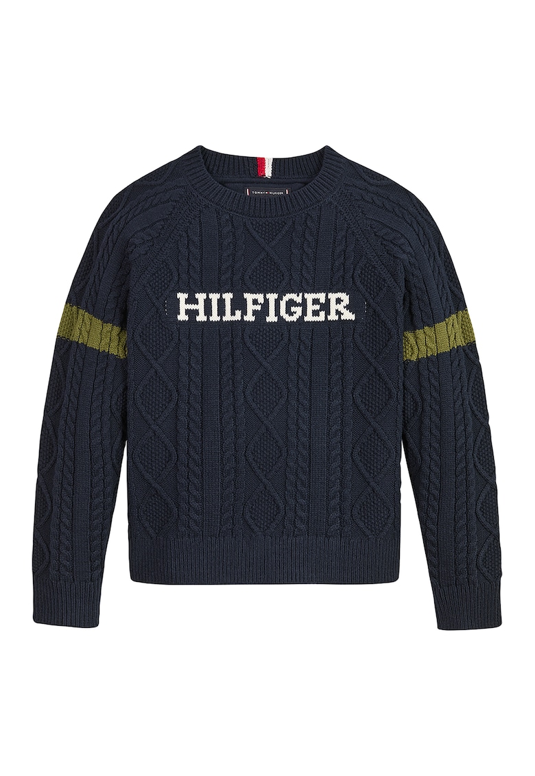 Tommy Hilfiger Pulover din amestec de bumbac cu model torsade