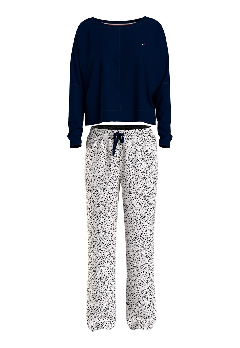 Pijama cu model si pantaloni lungi