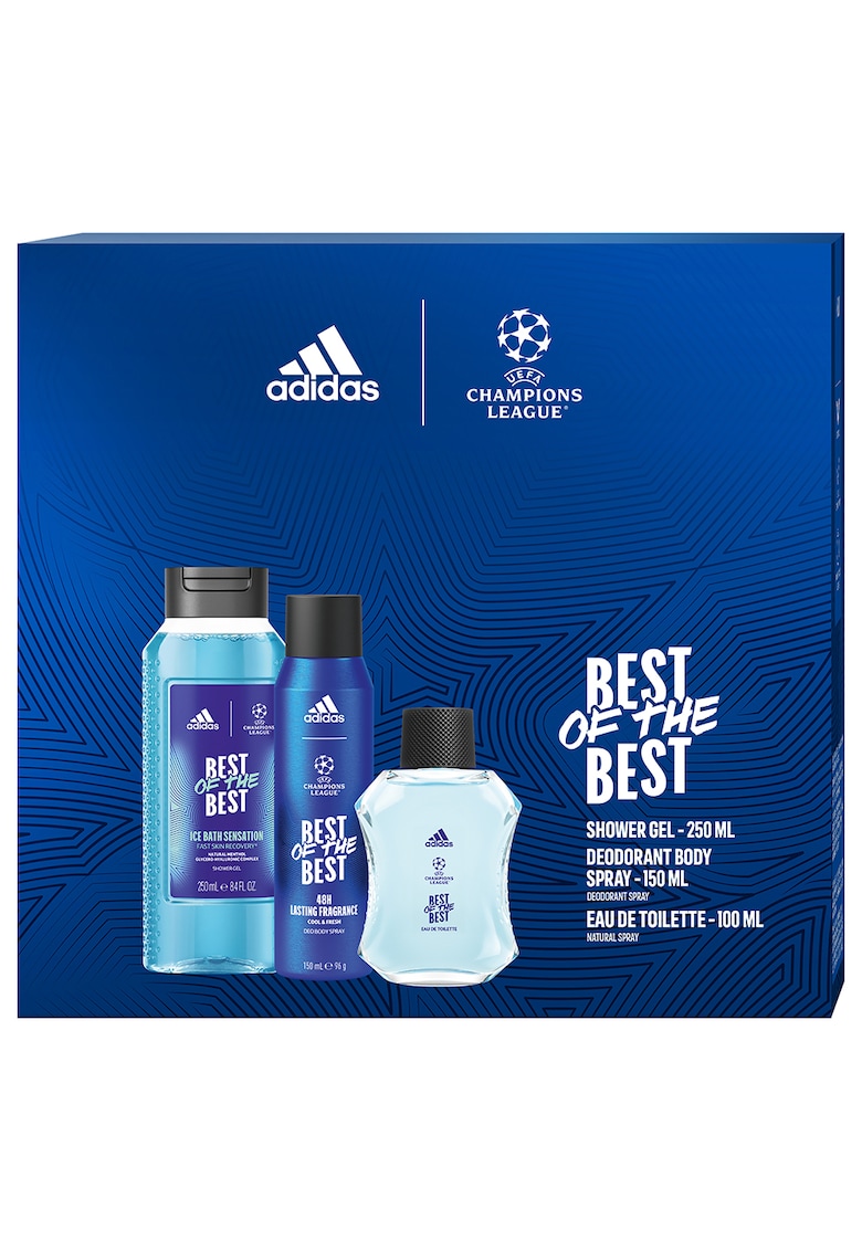 Set Cadou Barbati Uefa Best Of The Best: Apa De Toaleta 10 ml + Deodorant 150 ml + Gel De Dus 250 ml