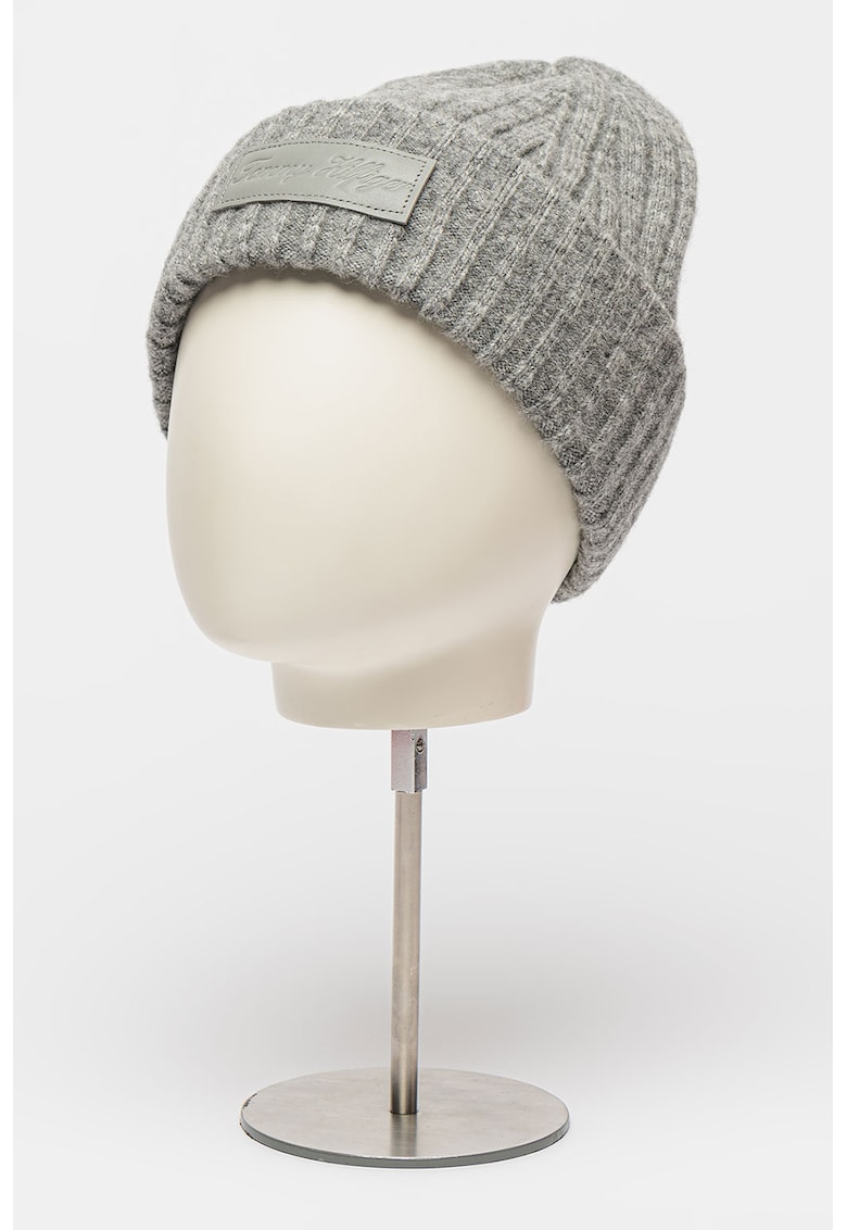 Caciula din amestec de lana cu logo