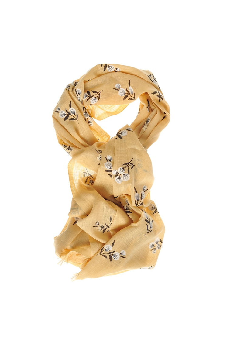 Esarfa din vascoza cu flori de bumbac