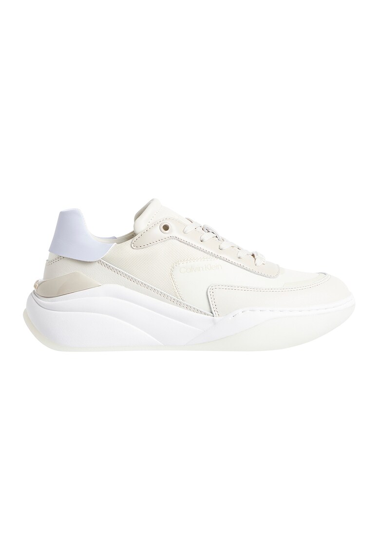 Pantofi sport de piele cu insertii de plasa