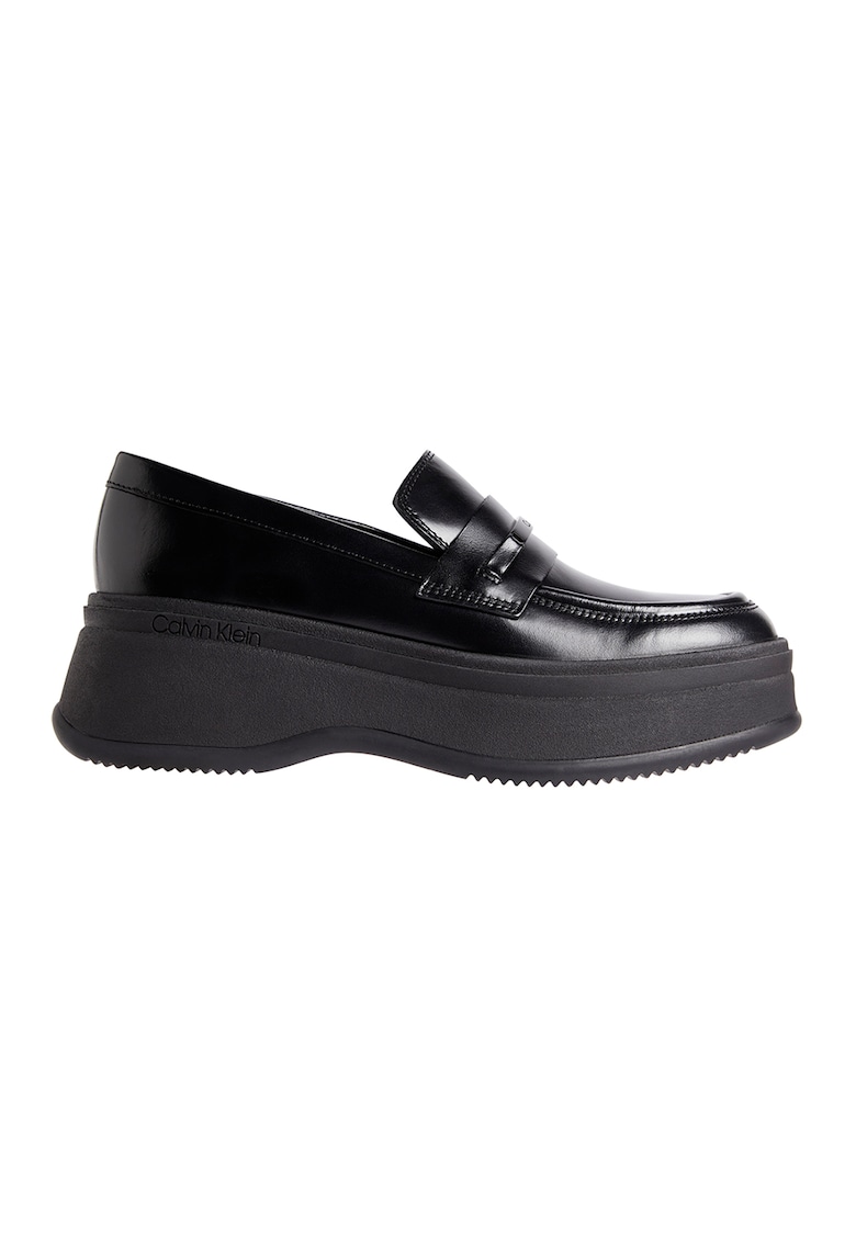 Pantofi loafer de piele cu aspect masiv