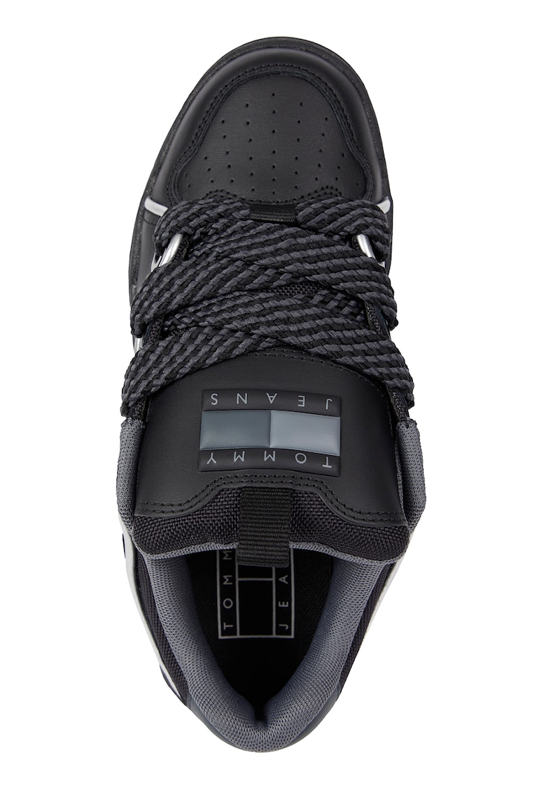 Pantofi sport de piele cu garnituri de piele intoarsa