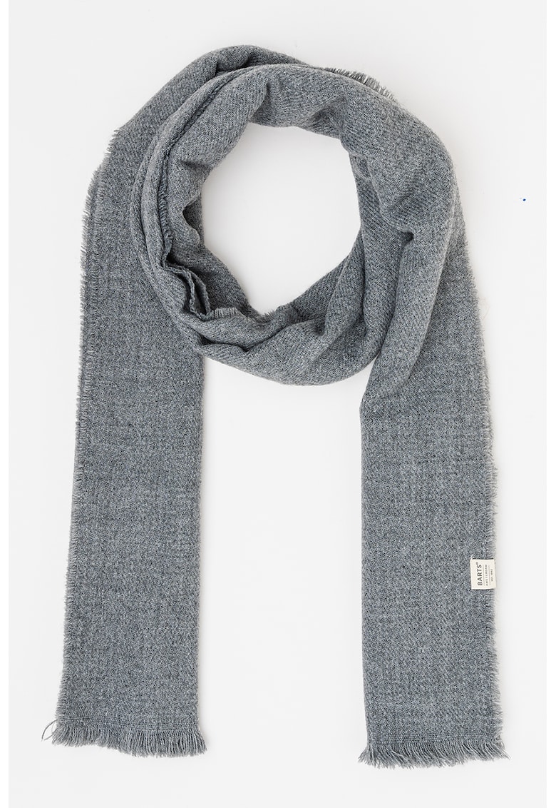 Esarfa unisex cu terminatii franjurate Gonga - Gri melange