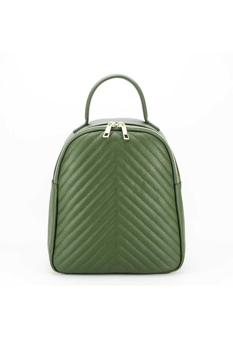 Rucsac din piele naturala 8955 121 Kaki 13497