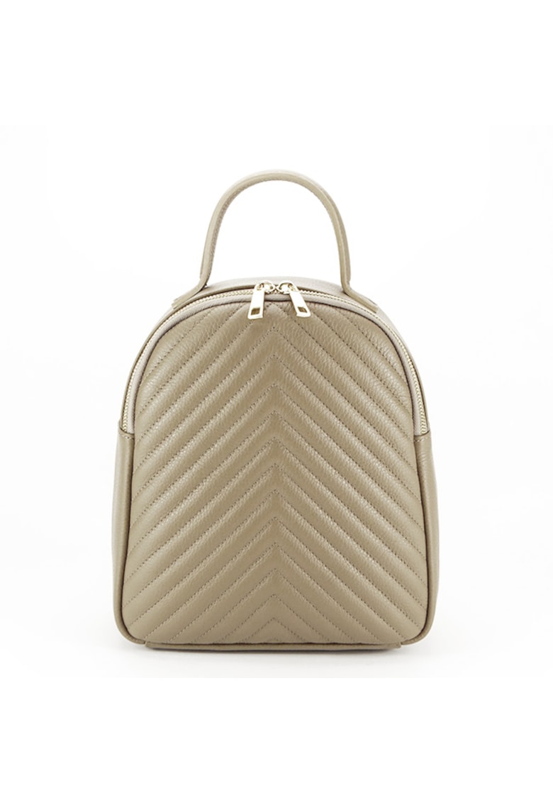 Rucsac din piele naturala 8955 121 Bej inchis 13498 - Bej