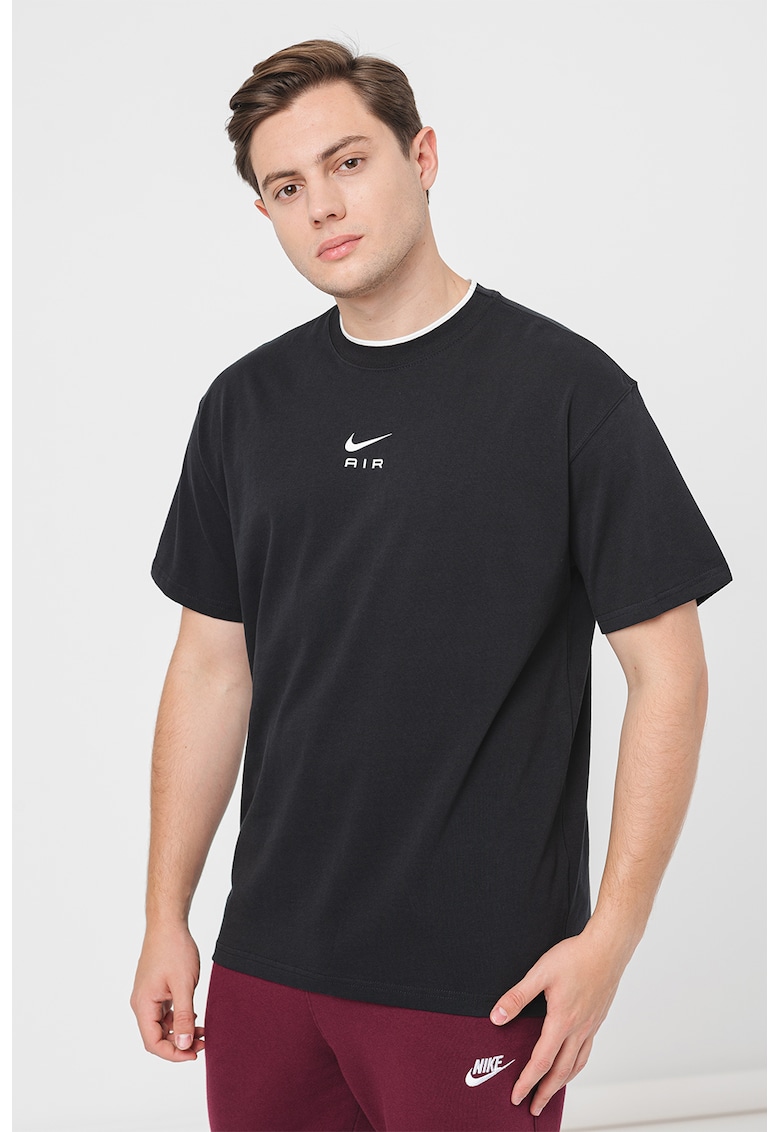 Tricou lejer de bumbac Air - Negru