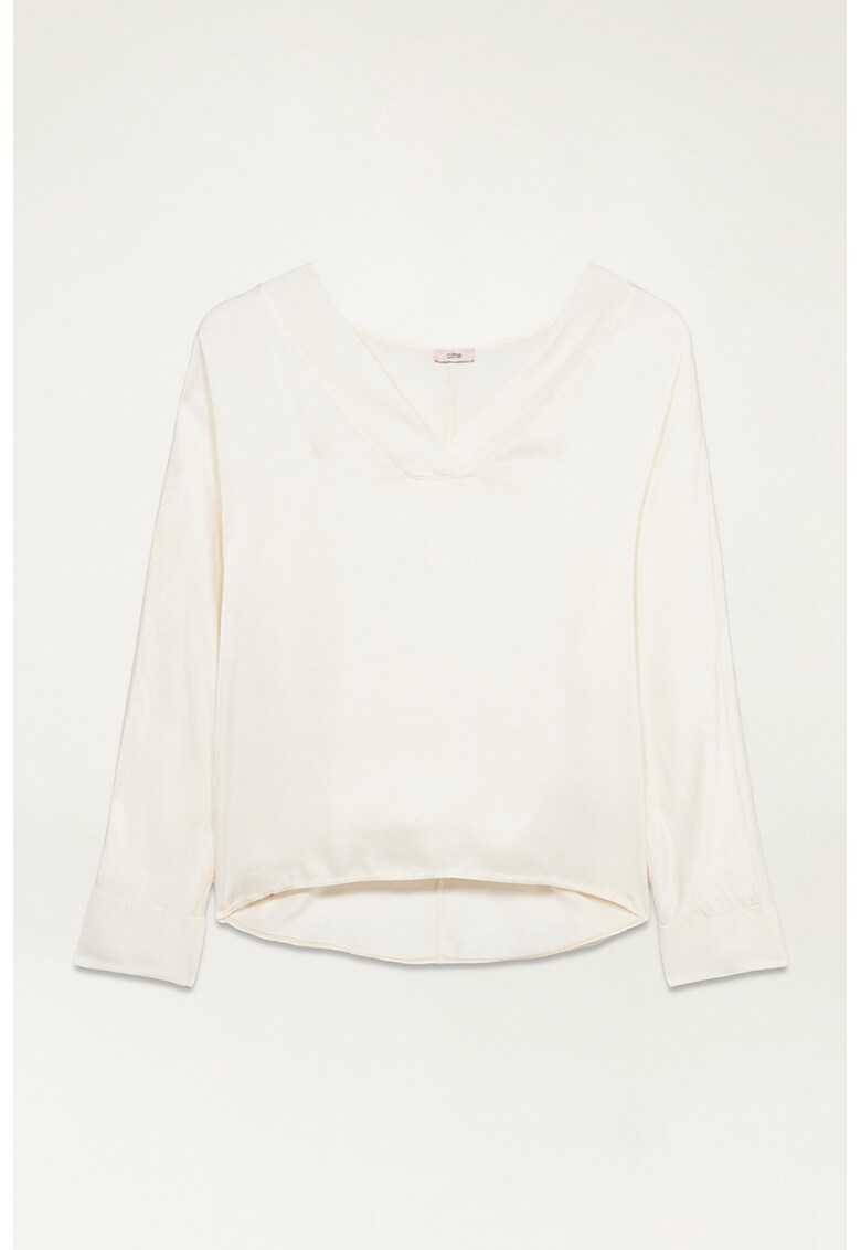 Bluza asimetrica cu decolteu adanc in V