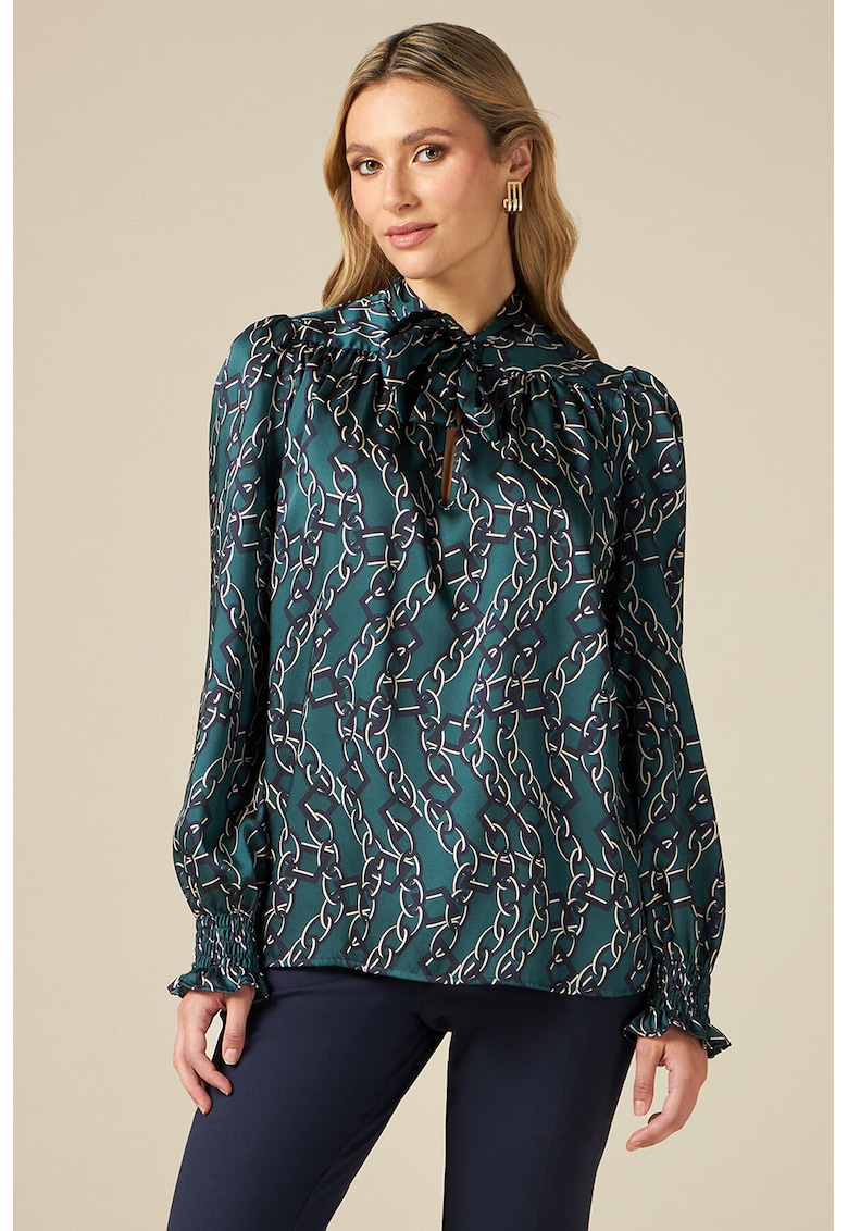 Bluza cu model si funda din panglici