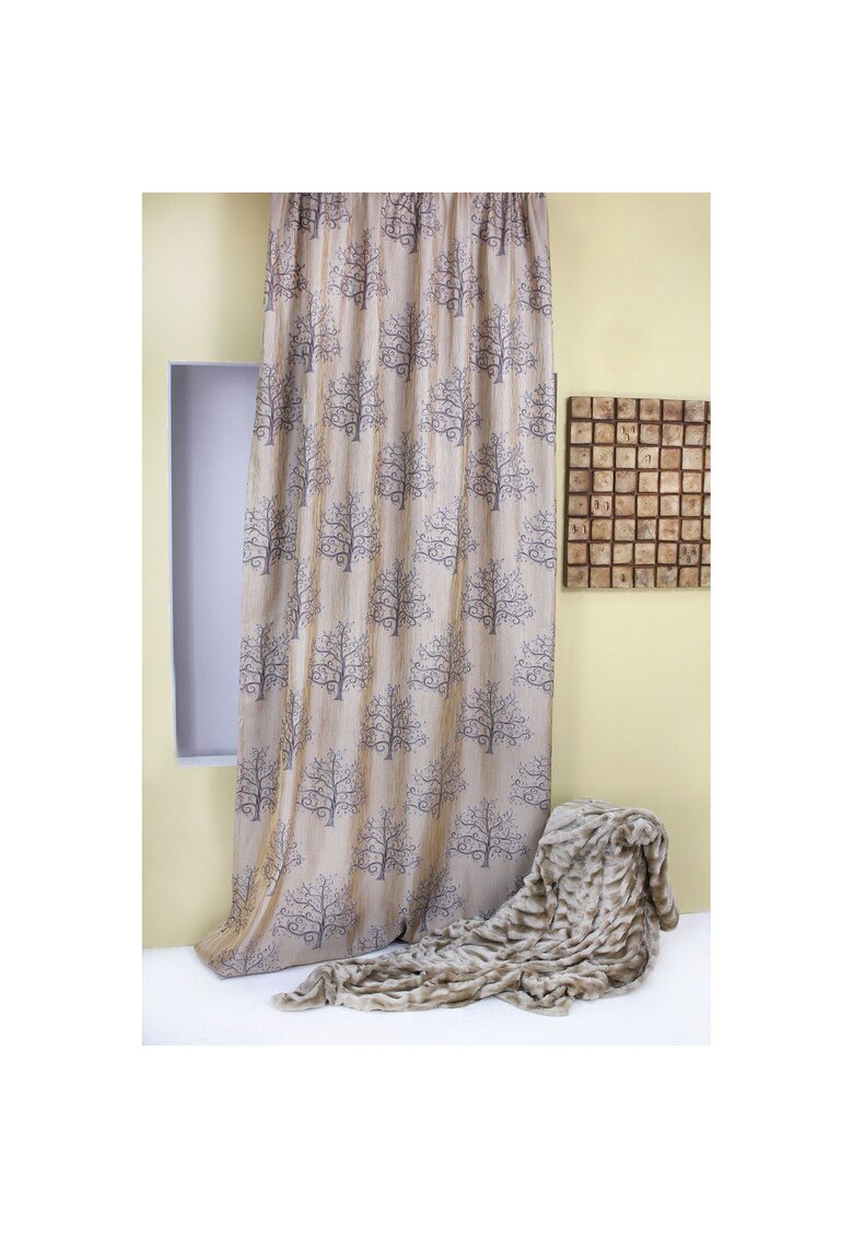 Mendola Home Textiles Draperie erinn - mendola interior - cu rejansa - jacquard - 140x260 cm - crem-maro