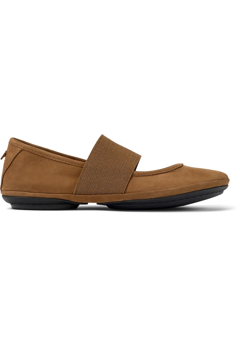 Balerini de piele nabuc cu banda elastica nina 1395