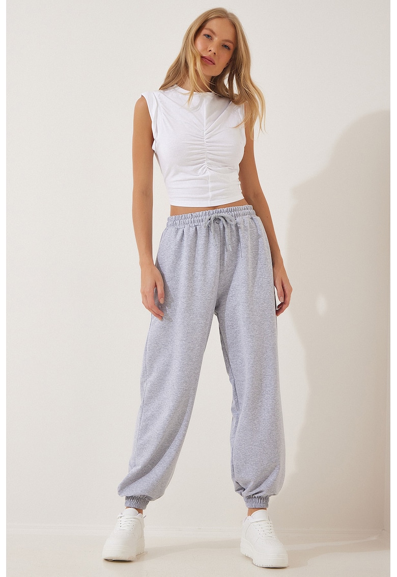 Pantaloni de trening relaxed fit cu buzunare laterale