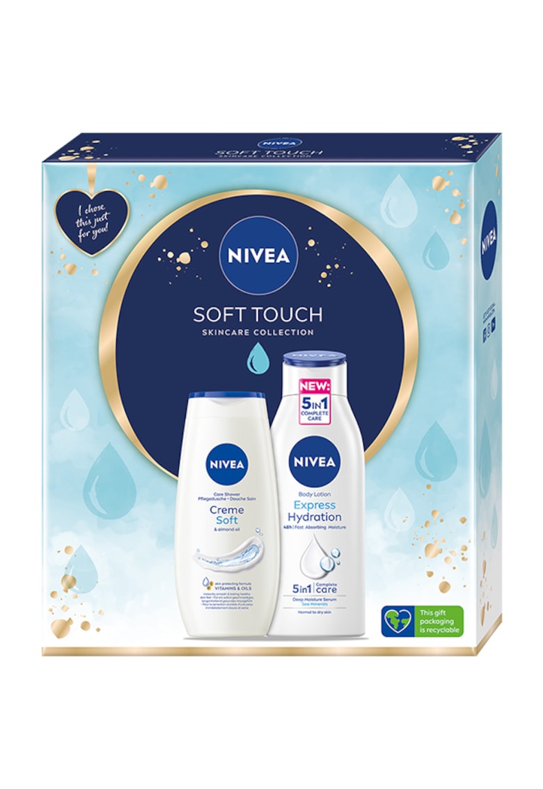 Set cadou: Lotiune de corp Body Express Hydration - 400 ml + Gel de dus Nivea Crème Soft - 250 ml