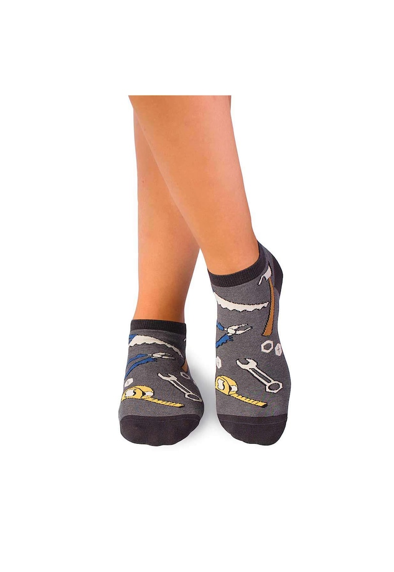 Sosete scurte bumbac Fine Cotton Dorel Instalatorul Gri