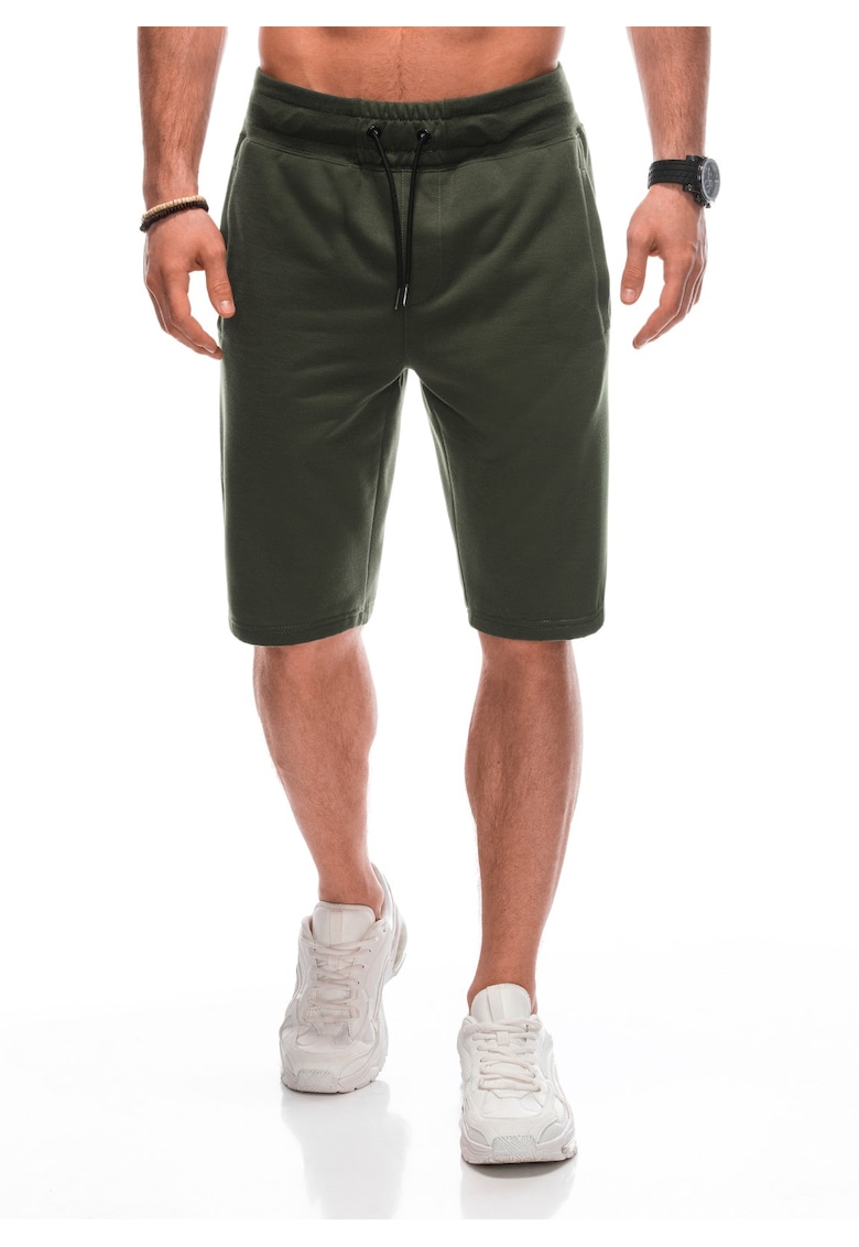 Pantaloni scurti de trening EM-SRBS-0101 - Pentru barbati - Cu snur - Albastru - L - Verde masliniu