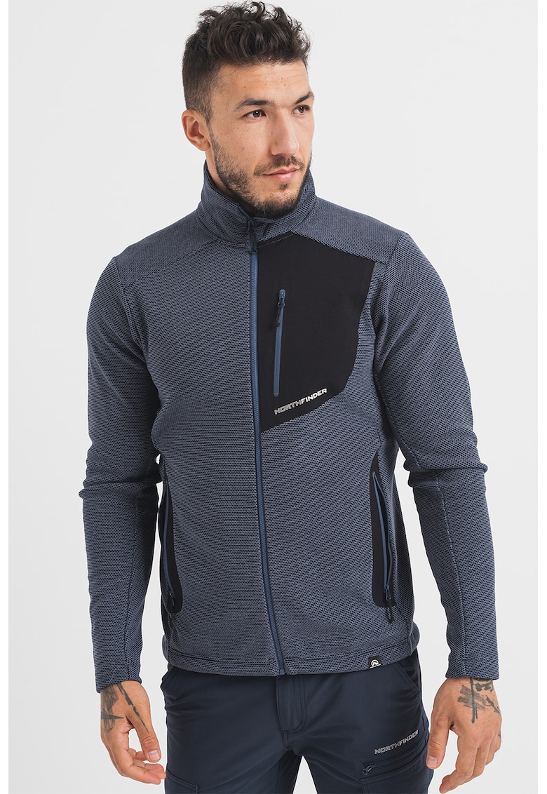 Bluza sport cu fermoar si buzunare multiple pentru trekking Bob