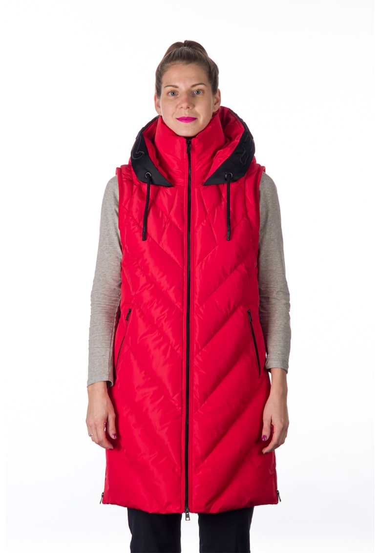 Vesta lunga matlasata cu gluga