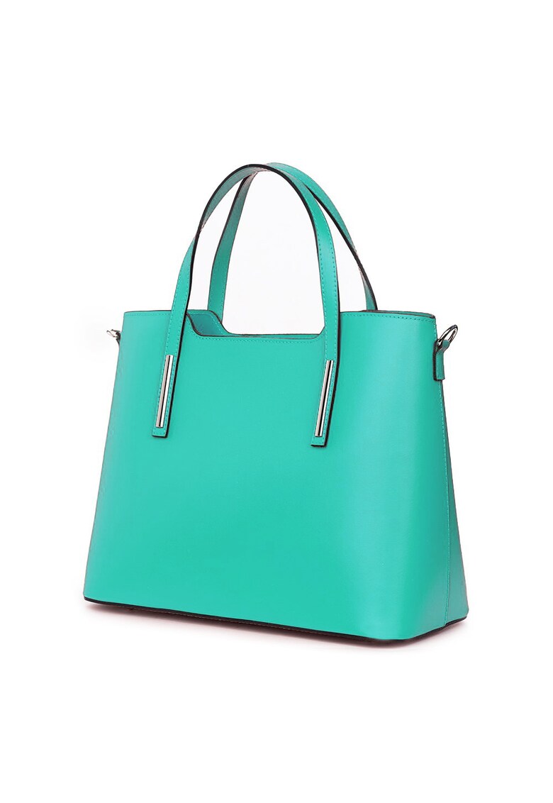 Geanta dama din piele Ligia turcoaz