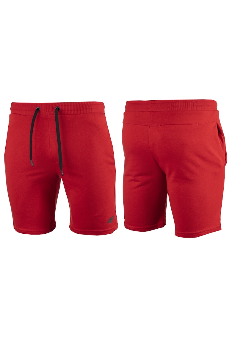 Pantaloni scurti sport pentru barbati - 4FSS23TSHOM156 - Bumbac/Poliester - Rosu