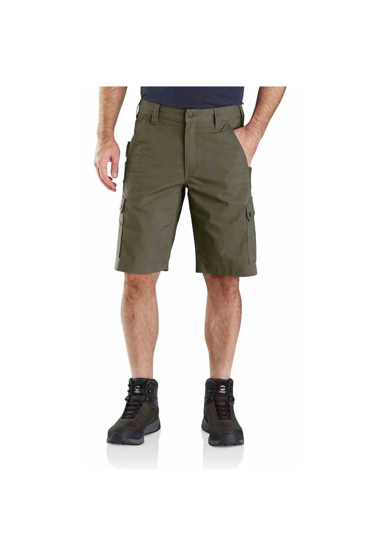 Pantaloni scurti barbati Rugged Flex - cargo - verde - bumbac - cu buzunare utilitare -