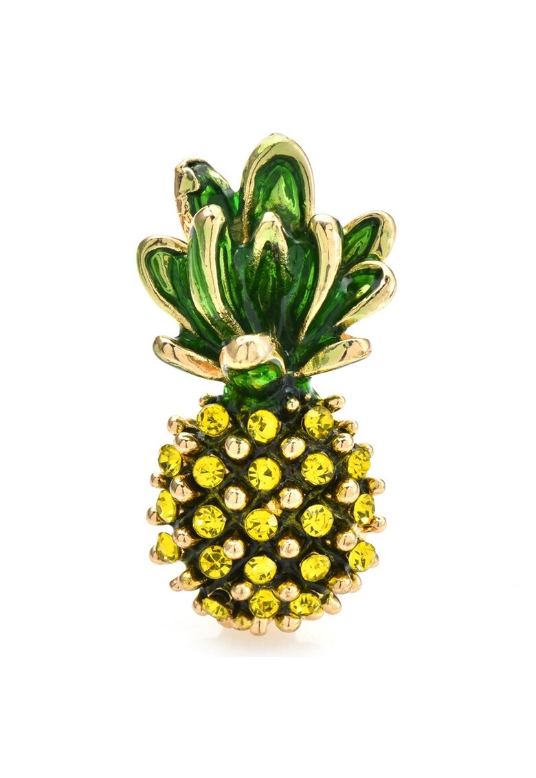 Brosa aurie - forma de ananas - cu pietre - Isse C5 -