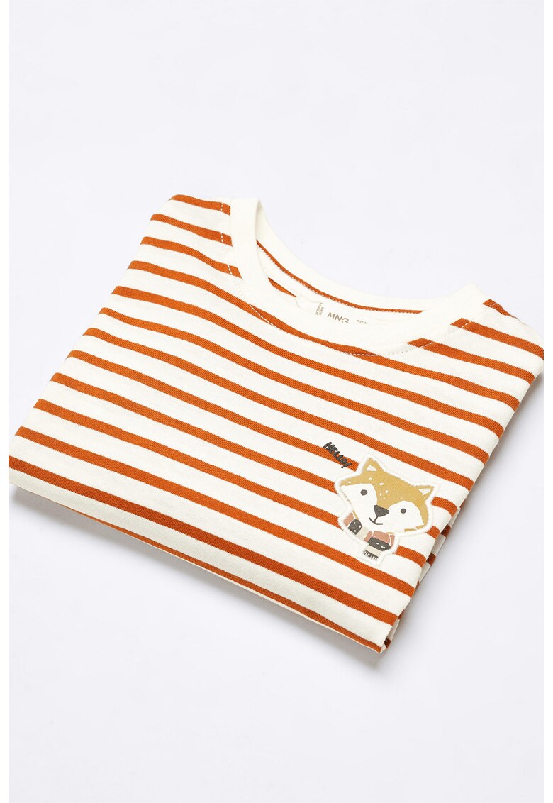 Bluza de bumbac cu model in dungi Guineu