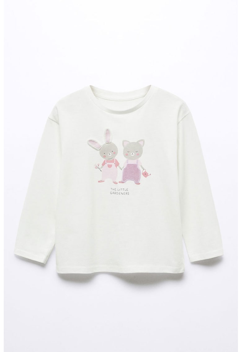 Bluza de bumbac cu imprimeu grafic garden