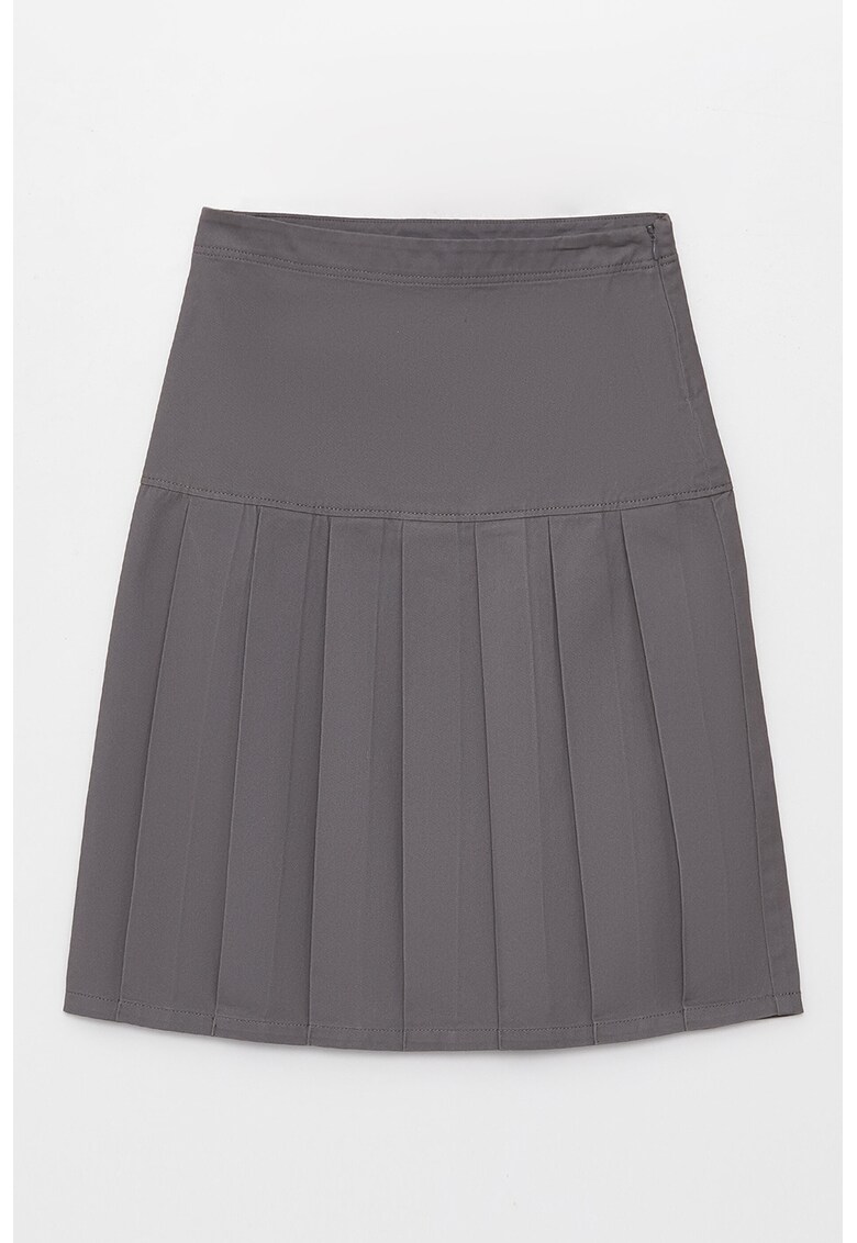 Fusta de bumbac cu pliuri - Gri inchis