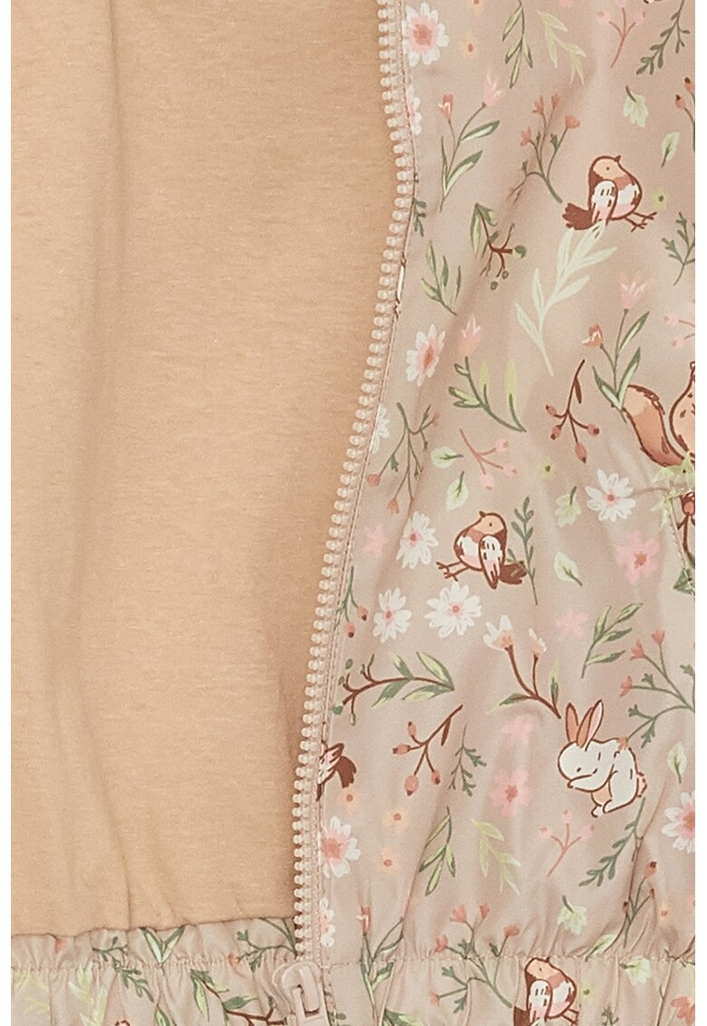 Jacheta cu imprimeu floral si buzunare oblice