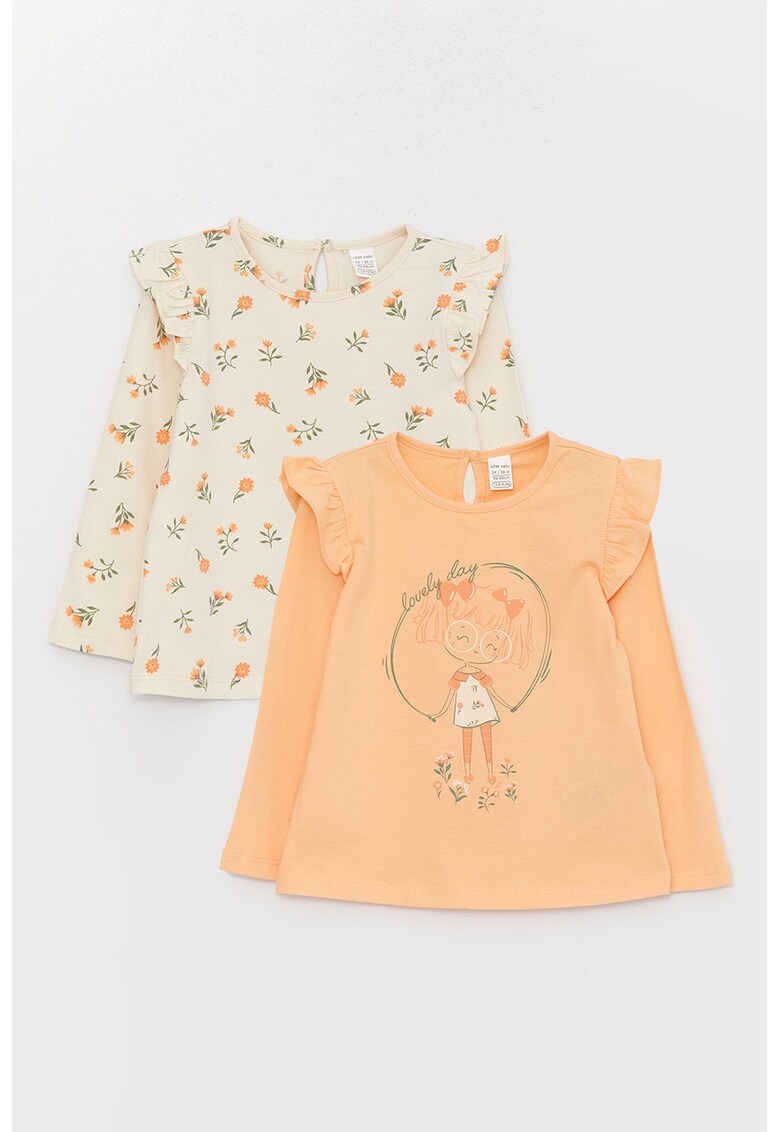 Bluza cu imprimeu si volane