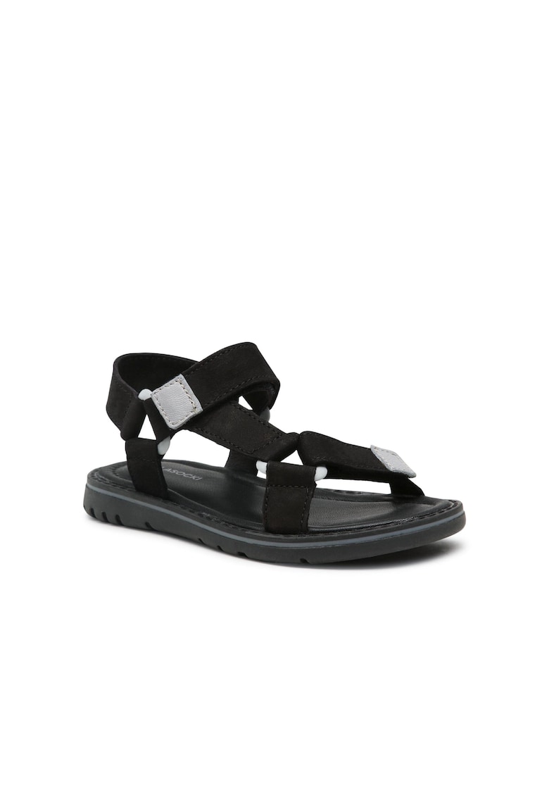 Sandale fata -  Piele nabuc - Negru