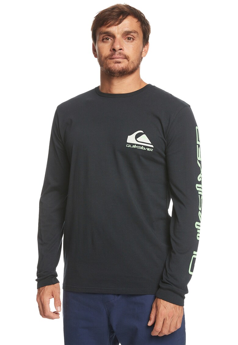 Bluza de bumbac cu decolteu la baza gatului Omni