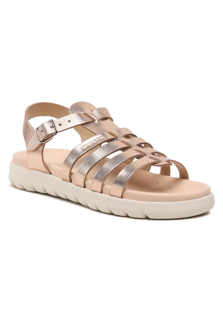 Sandale de piele cu barete multiple Soleima - Auriu
