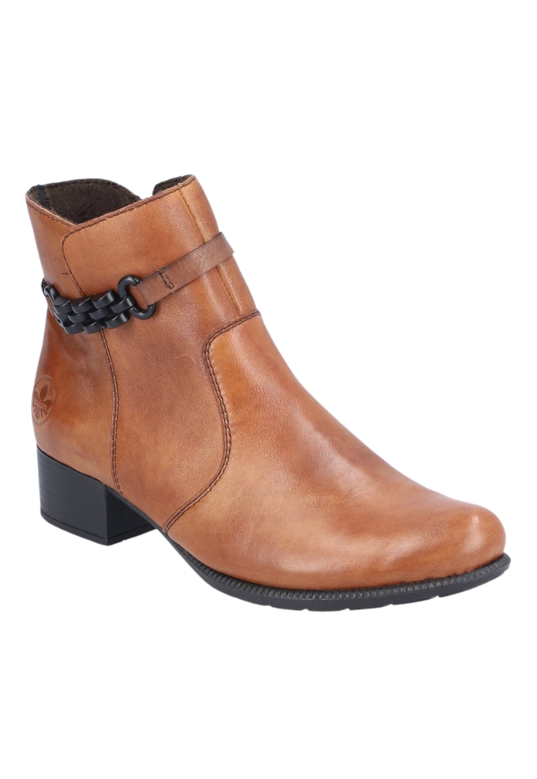 Botine casual - dama - 78676-25 maro - piele naturala - cu toc - Maro