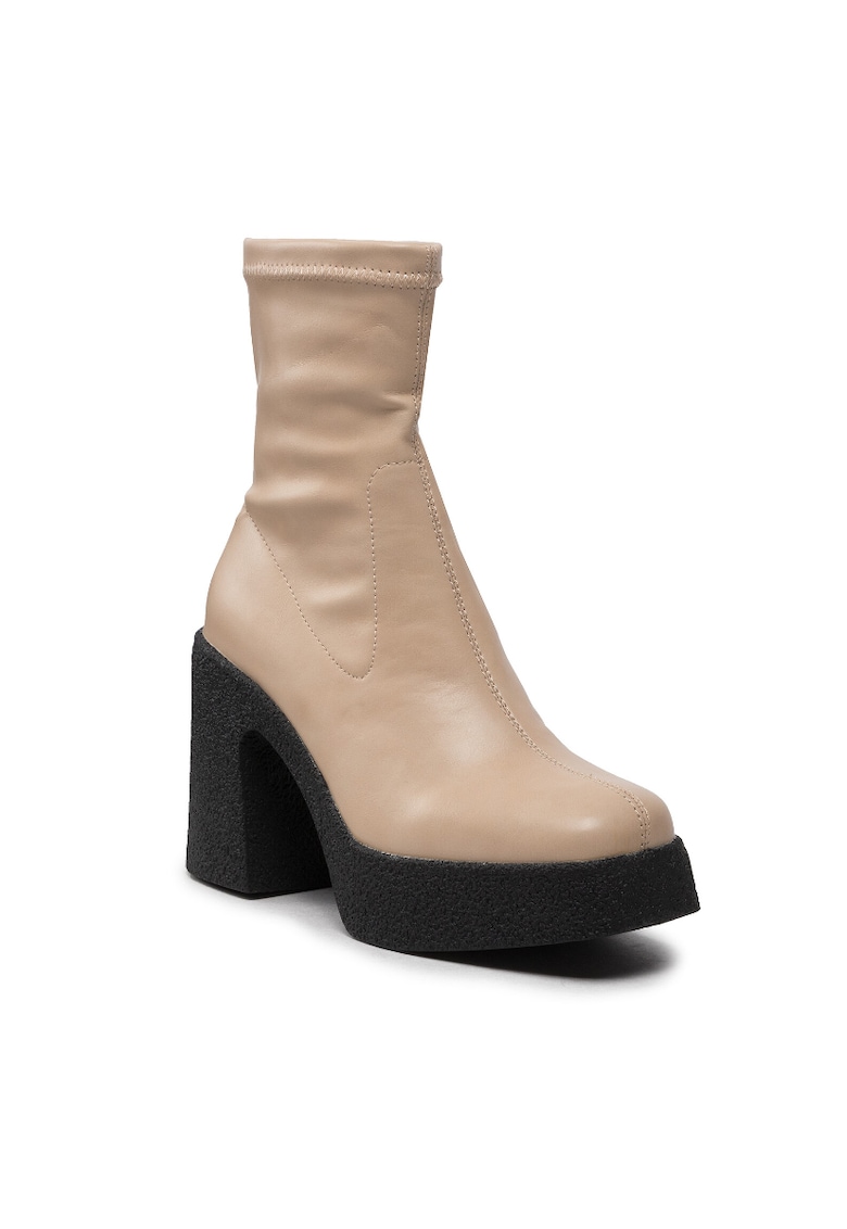 Botine dama - 301728573 - Piele ecologica - Bej