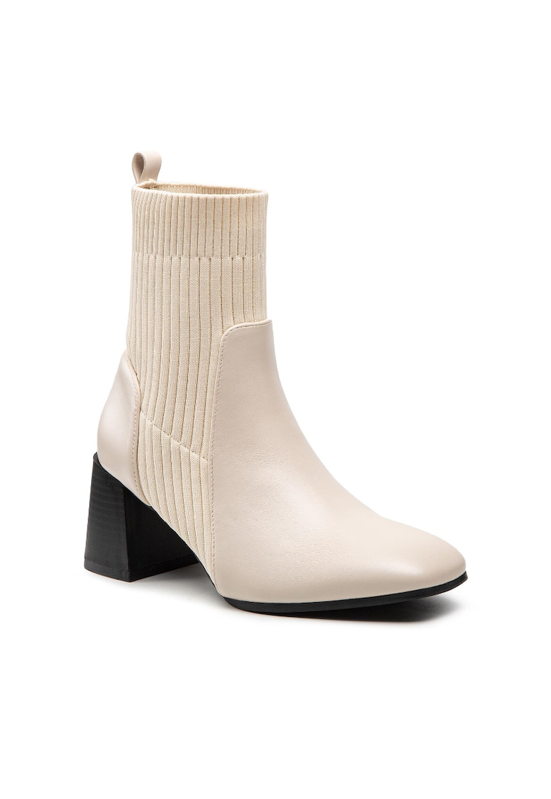 Botine dama -  301728030 - Piele ecologica - Bej