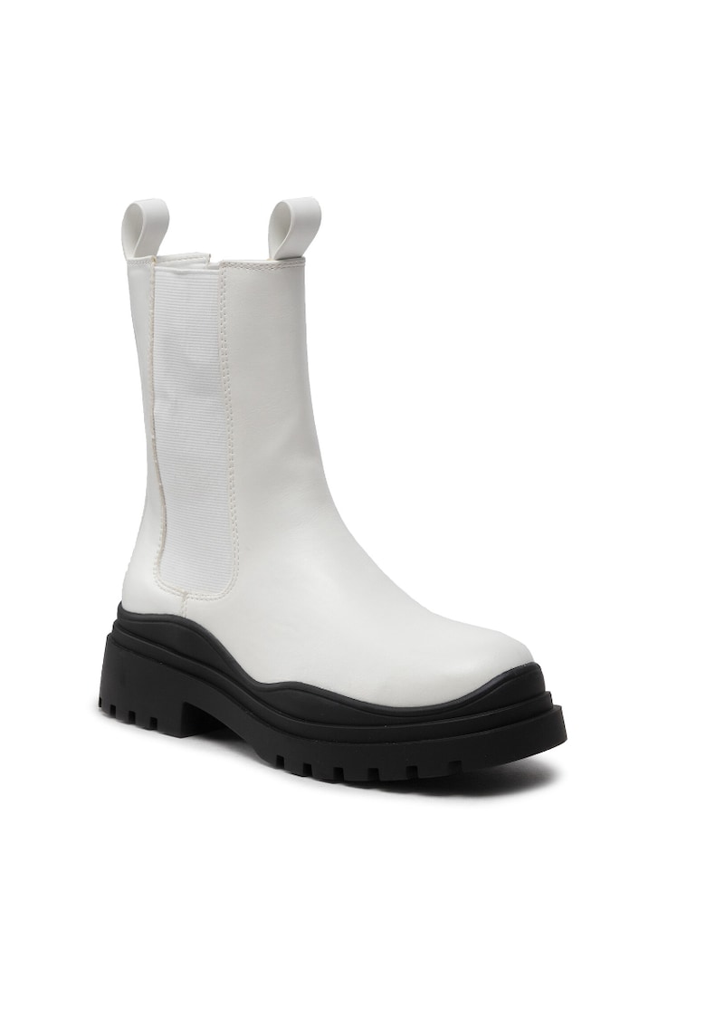 Cizme Chelsea dama -  Piele ecologica - Alb