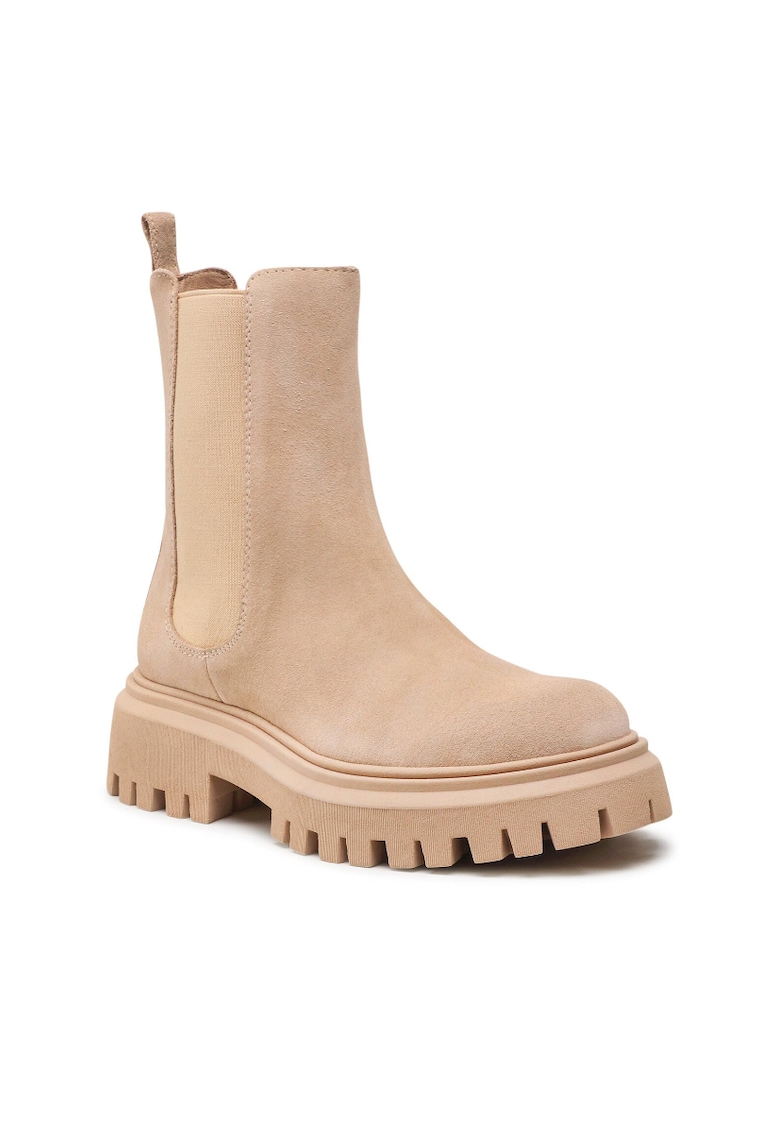 Cizme Chelsea dama - Piele naturala - Bej