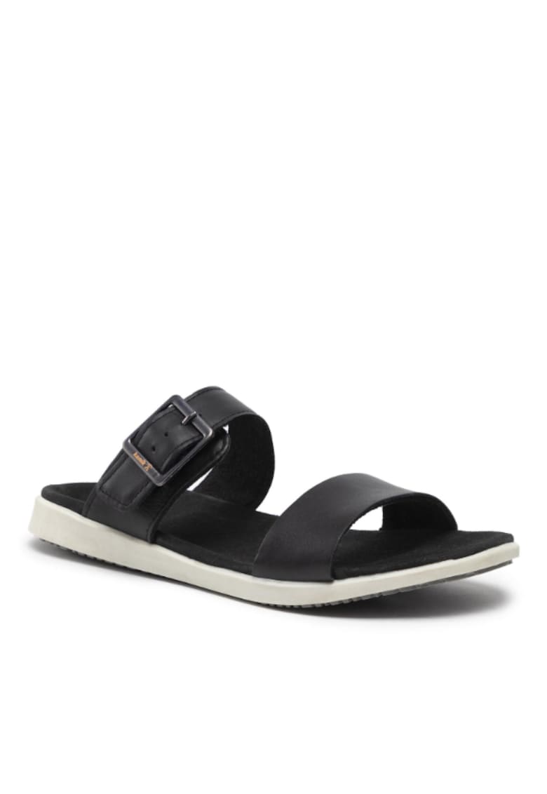 Papuci flip-flop dama - Piele naturala - Negru