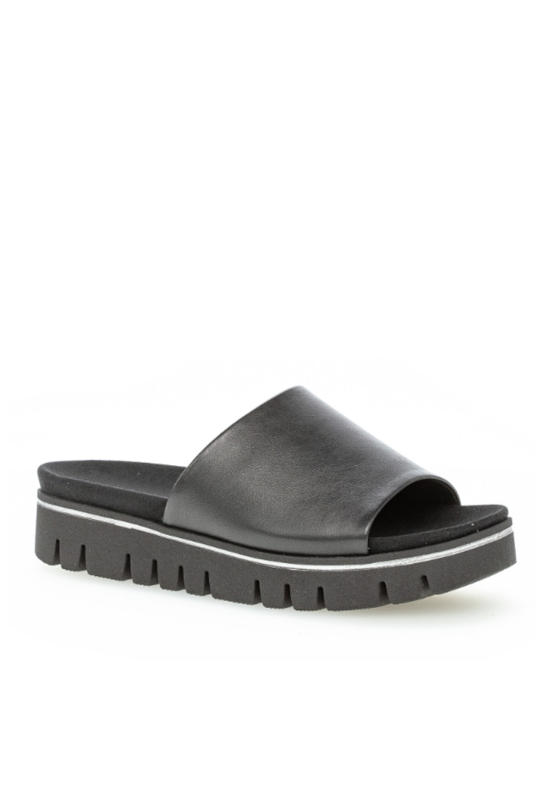 Slapi - papuci - saboti dama  302599516 - Piele naturala - Negru