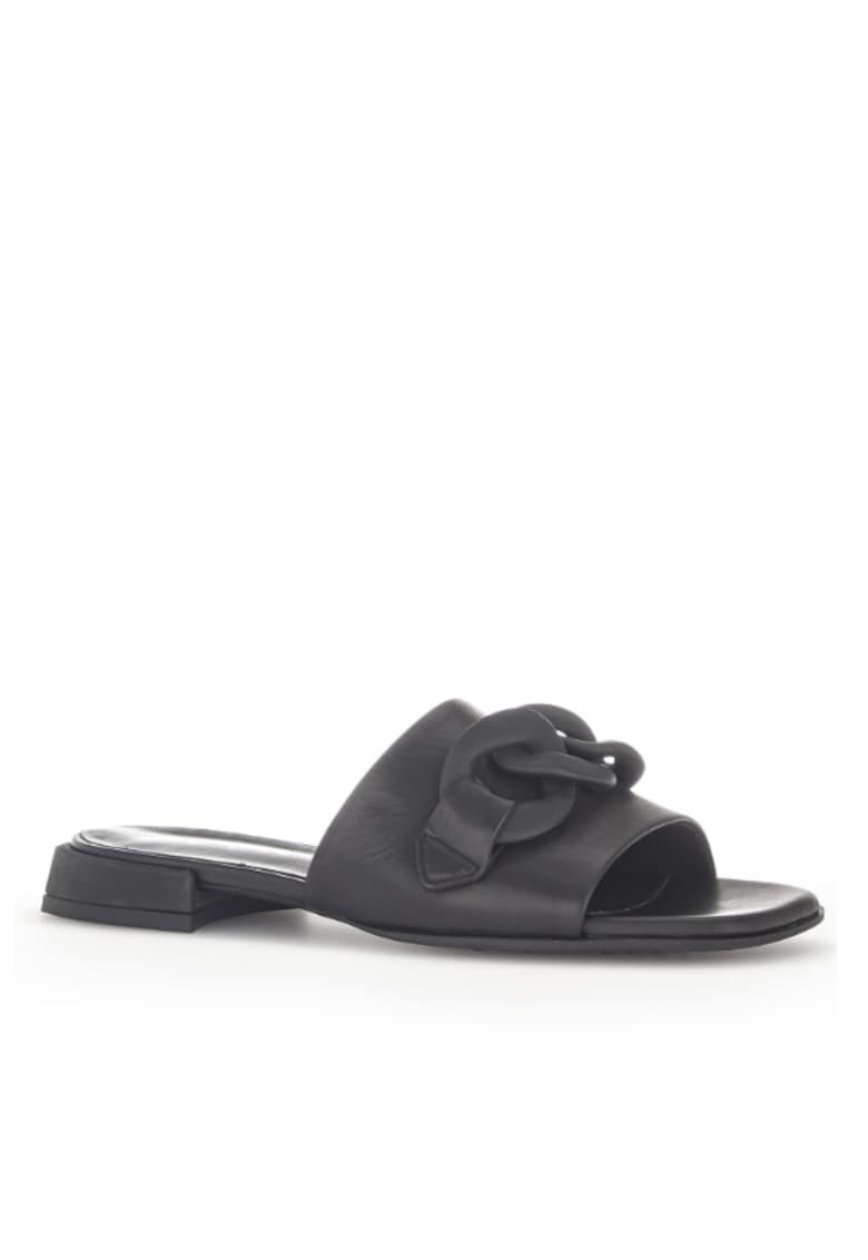 Papuci flip-flop dama - Piele naturala - Negru